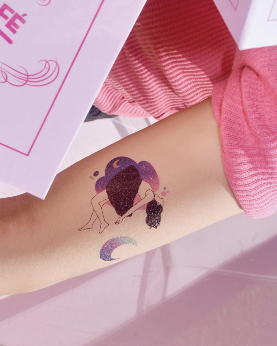 Watercolour tattoo on forearm