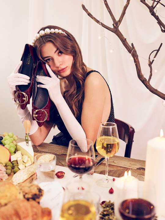 Model shot of PAZZION Christmas collection