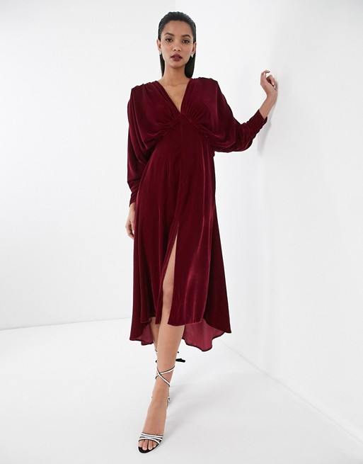 ASOS EDITION Ruched Batwing Dress 