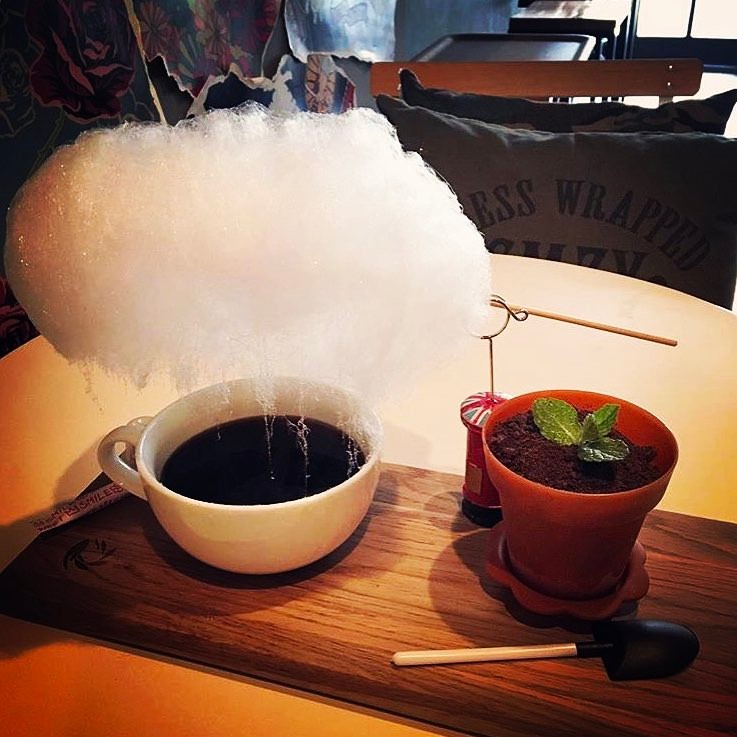 Alpha Food & Drink Cloud Drink and the Pot Plant Dessert