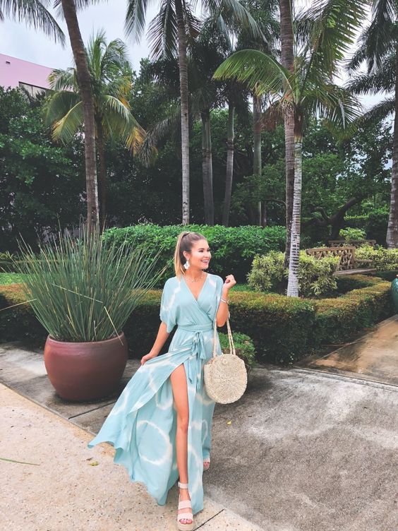 asian girl wearing a maxi dress 