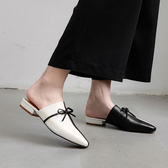 black and white shoes