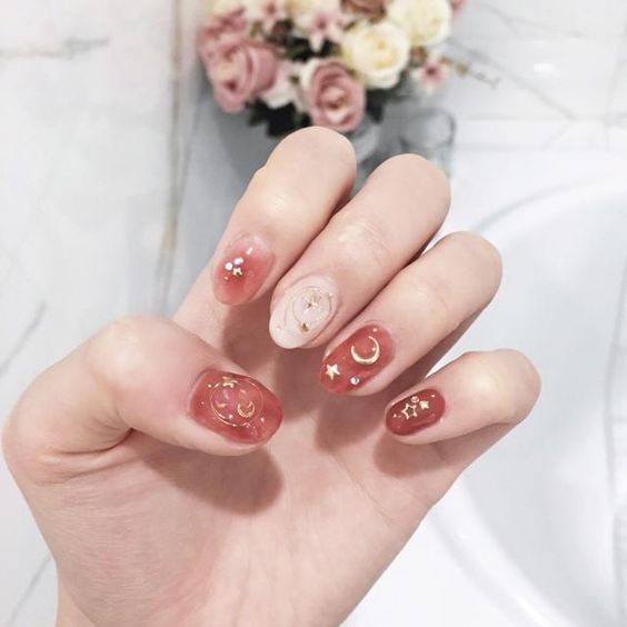 red nail art for chinese new year