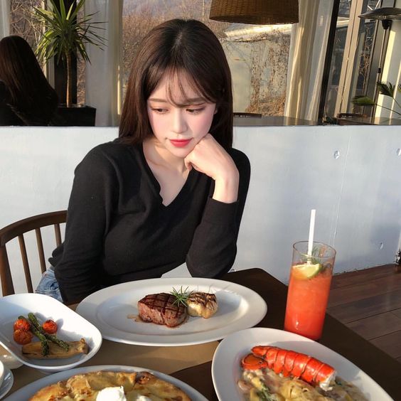 girl having a meal