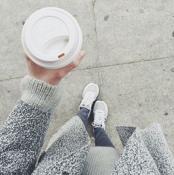 shoes with Starbucks drink
