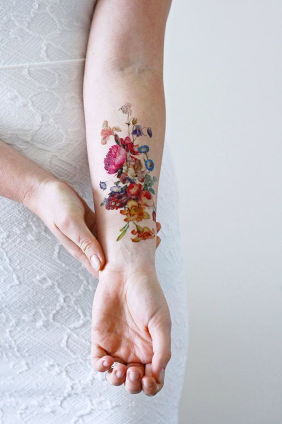 floral tattoo on arm