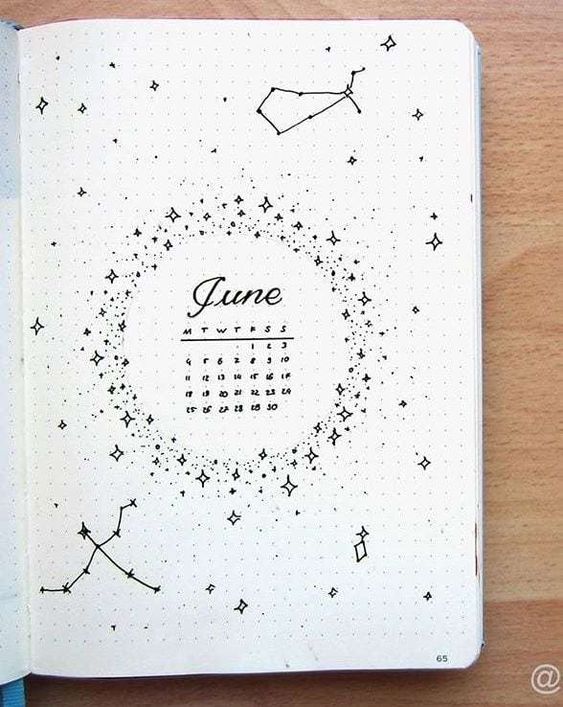 June bullet journaling design