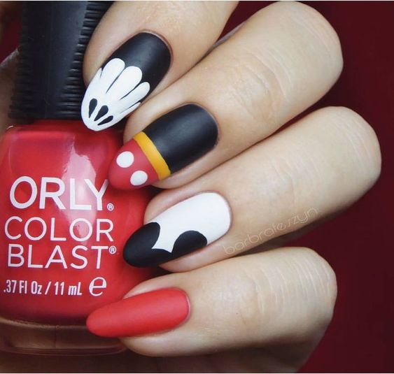 Mickey Mouse nail designs
