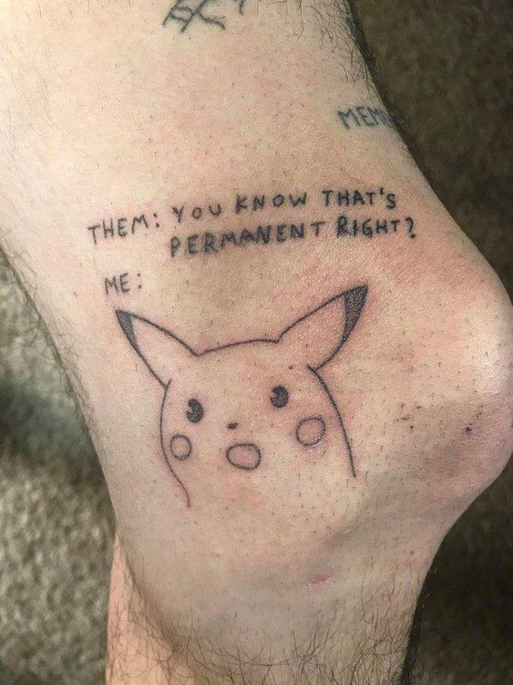 shocked pikachu tattoo