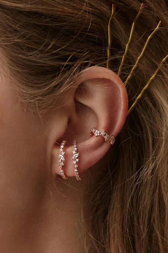Rose gold earrings
