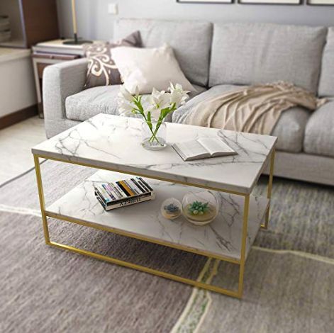 Rectangle marble coffee table