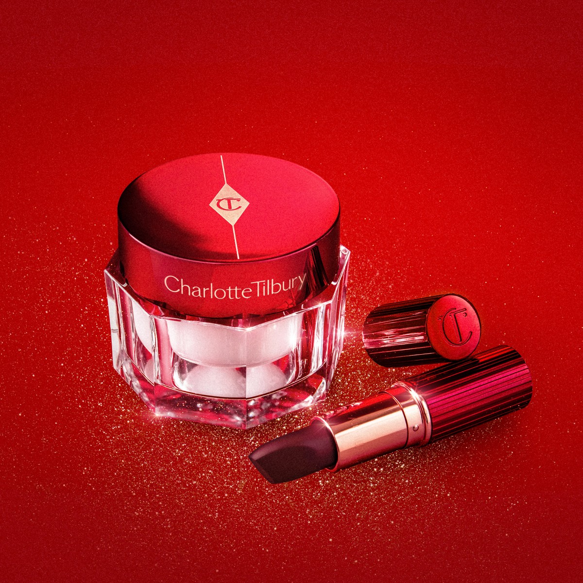 Limited edition cream and lipstick mood shot