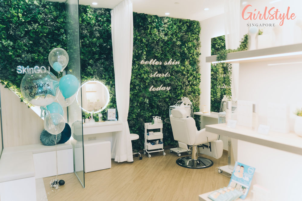 SkinGO! as the interior is incredibly calming and comfortable with green walls and cosy lighting