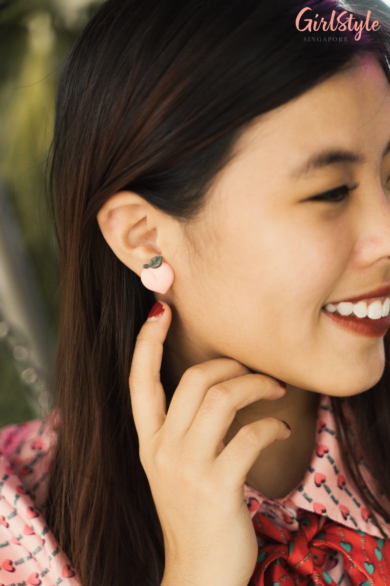 peach earrings
