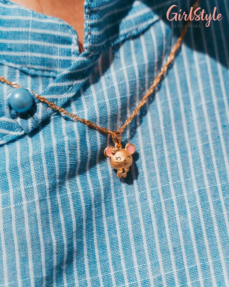 999 Pure Gold Mouse Pendant