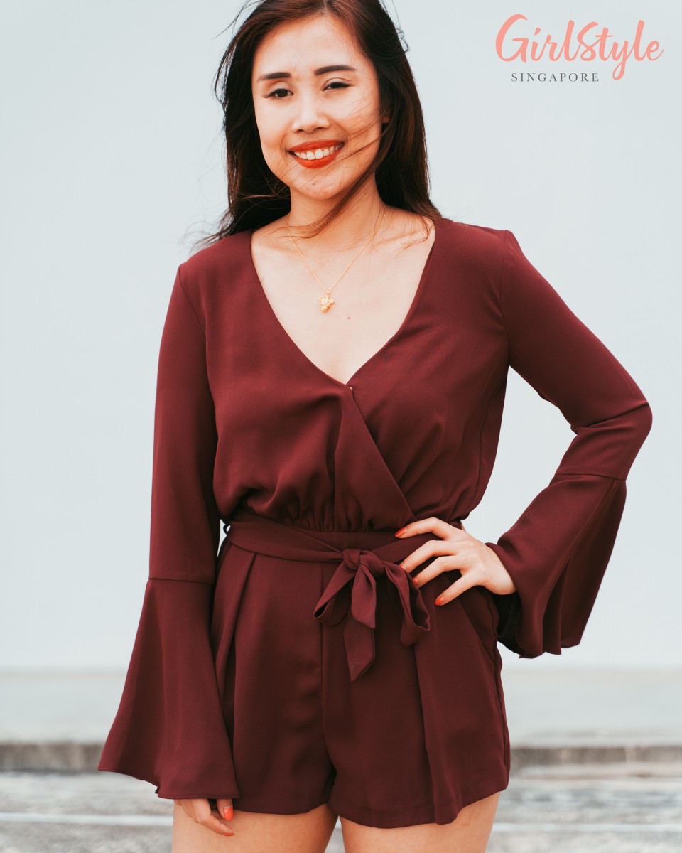 dark red romper 999 Pure Gold Mouse Pendant