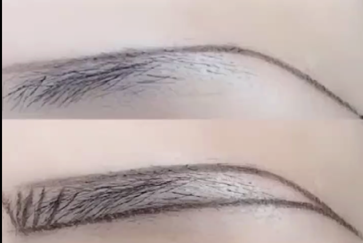 Drawing outlines of eyebrows