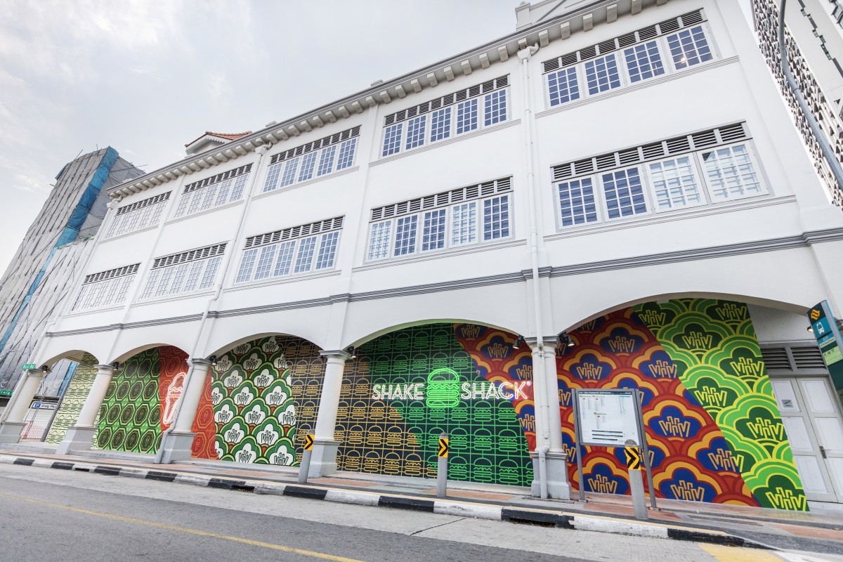 Artworks adorning the walls of second Shake Shack outlet