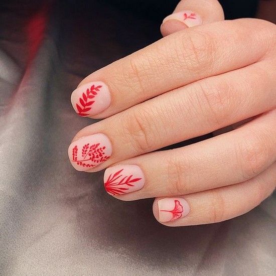 red nail art for chinese new year