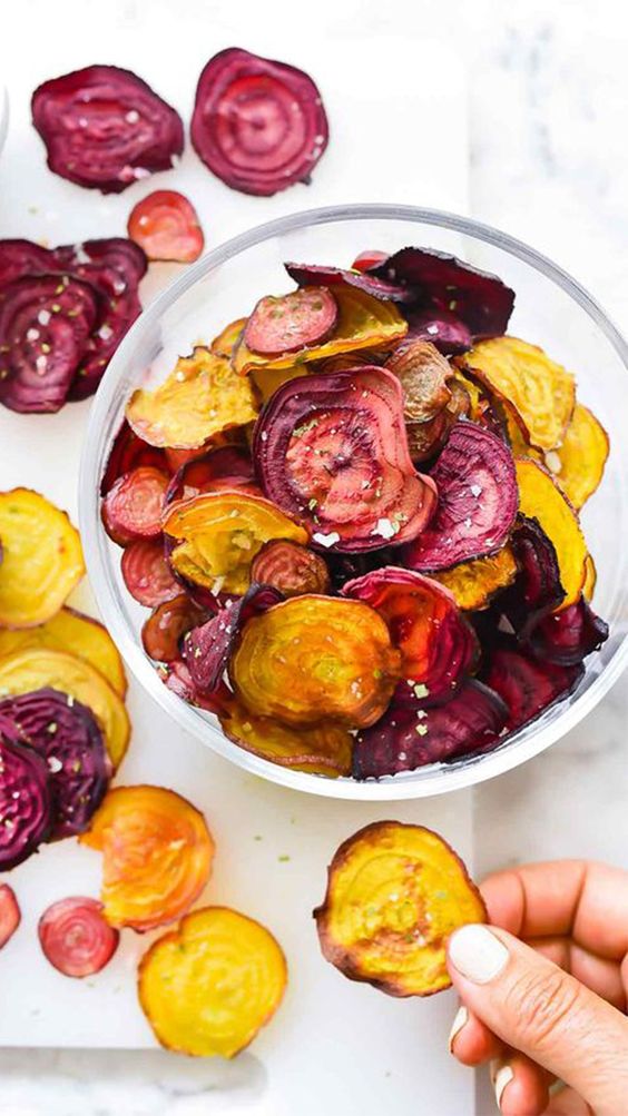 Baked vegetable chips