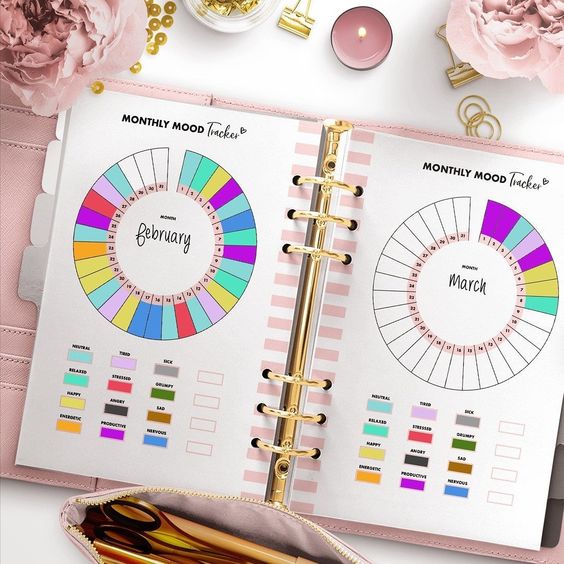 Mood tracker in planner