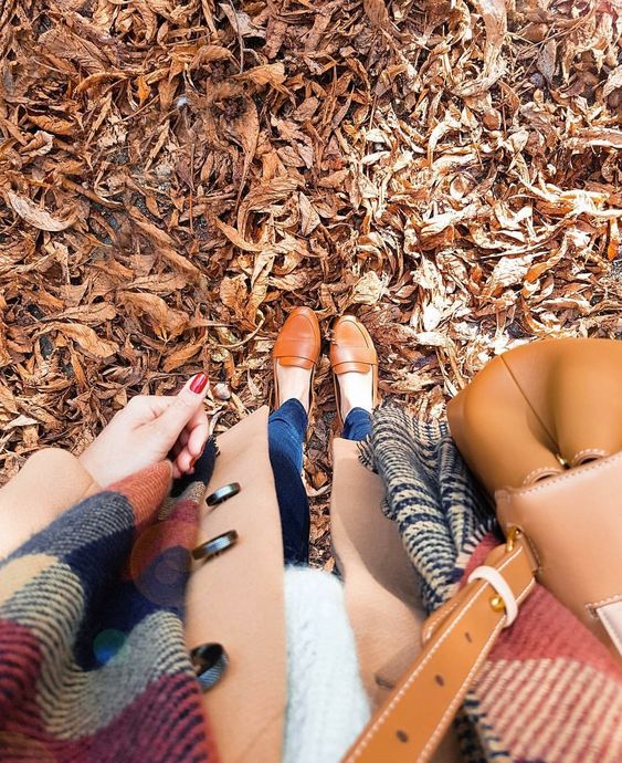 shoes in autumn leaves