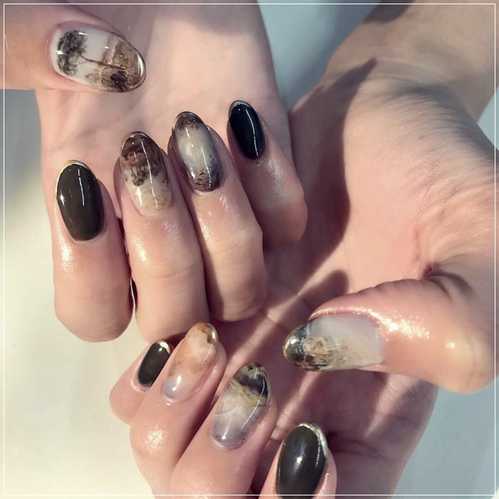 nail art inspired by famous painting Childe Harold's Pilgrimage by Joseph Turner