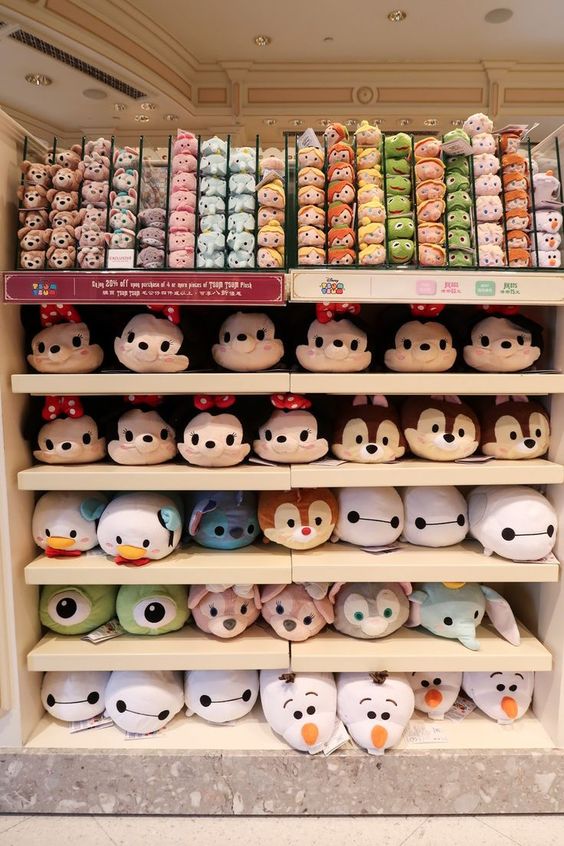 Soft toys on a shelf