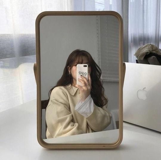 Girl taking mirror selfie