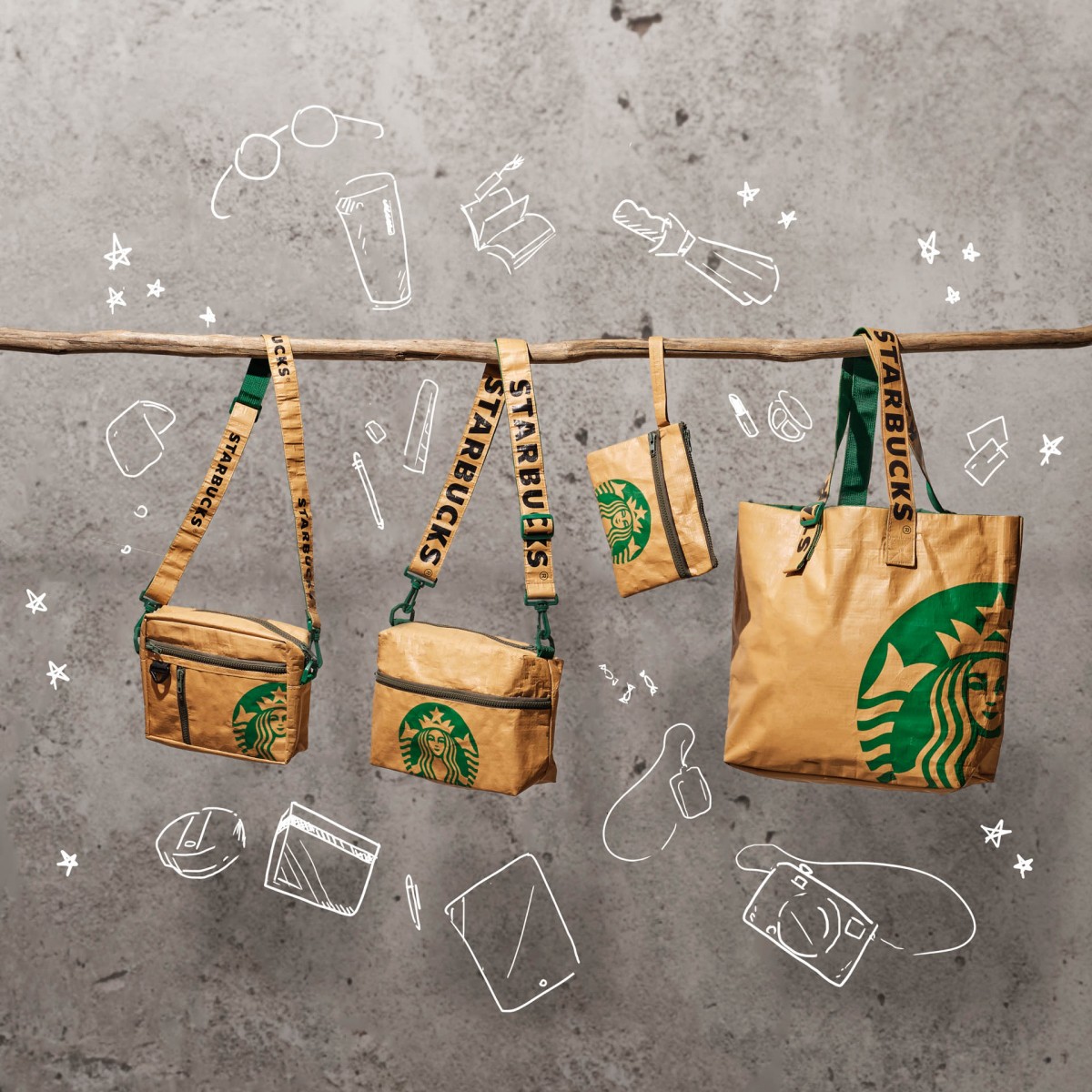 Starbucks Siren Merchandise pouches, sling bags and tote bags