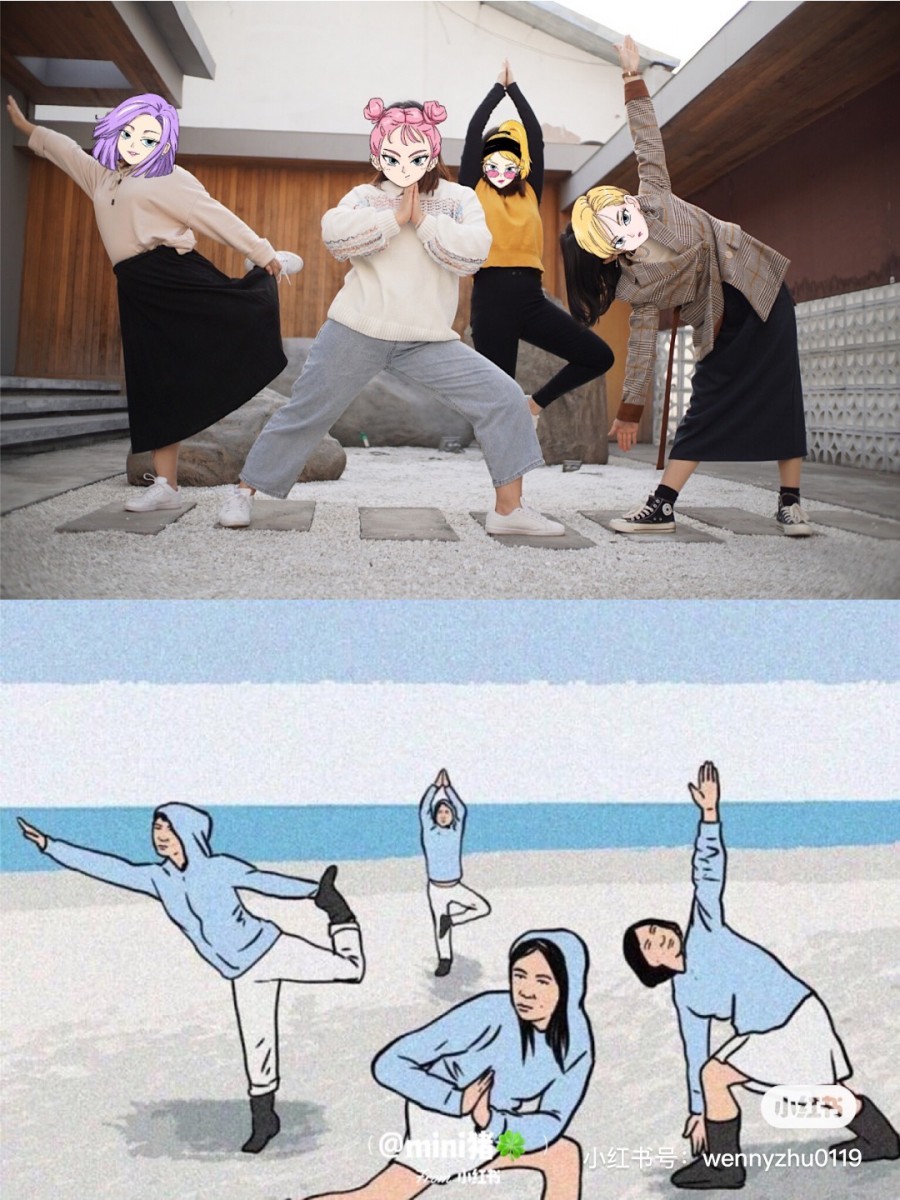 Friends posing at the beach