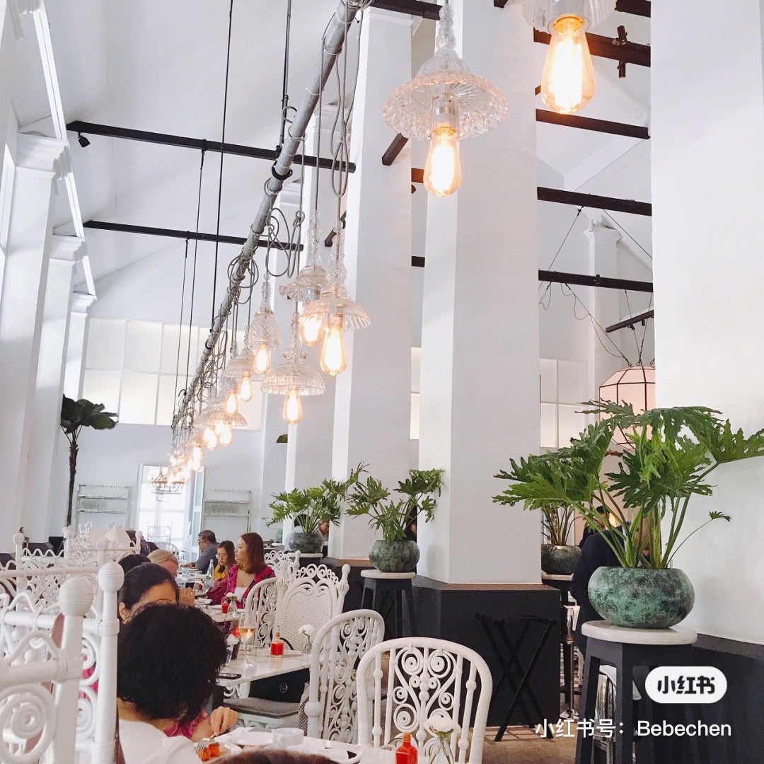 Interior of Dempsey Cookhouse with lights and seats