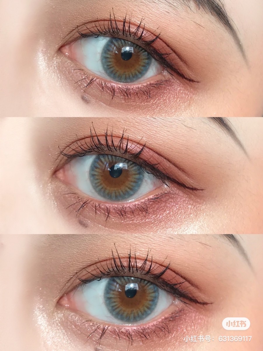 Close up on reddish brown eye makeup