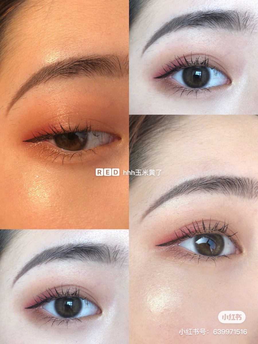 Close up on reddish brown eye makeup