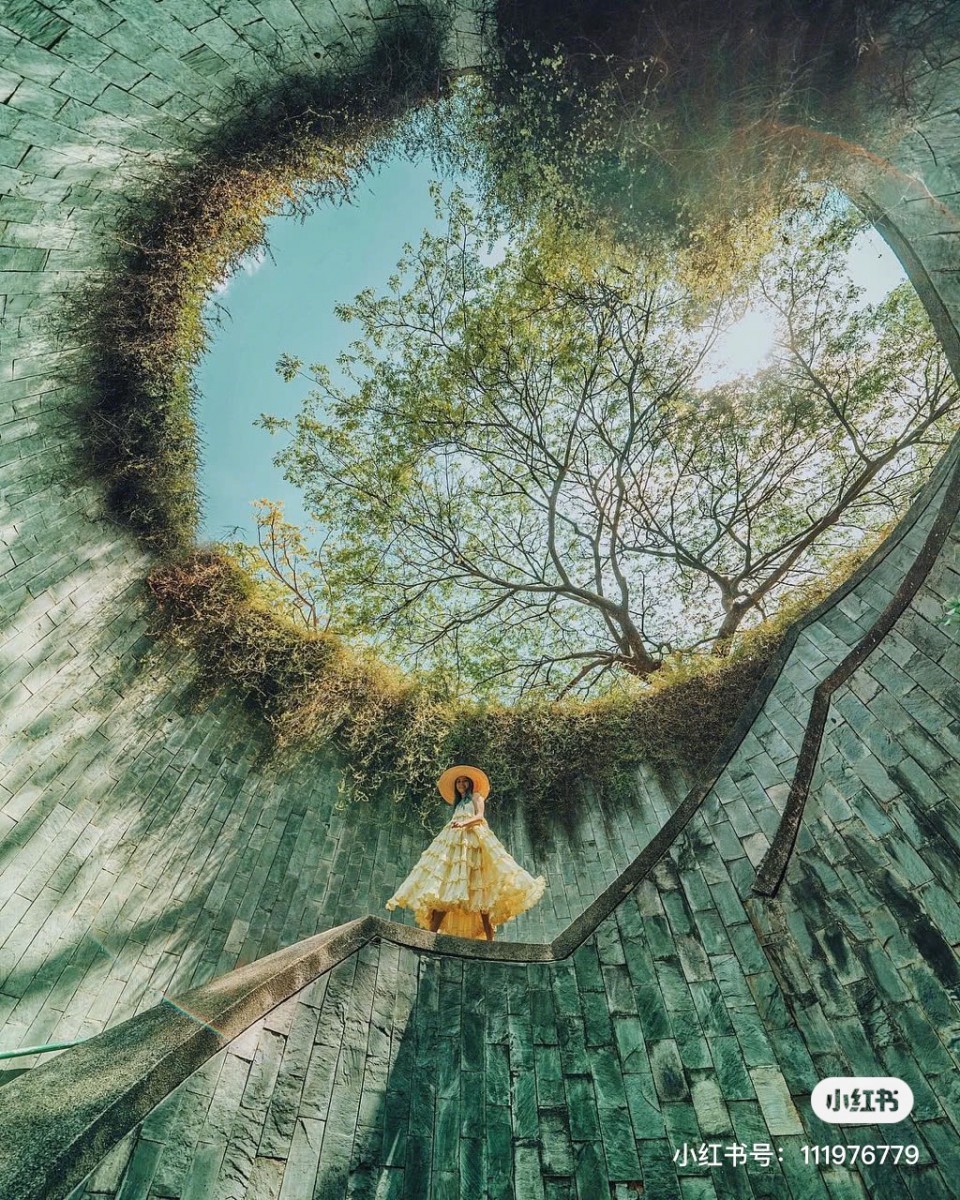 Girl in yellow dress at Fort Canning Park