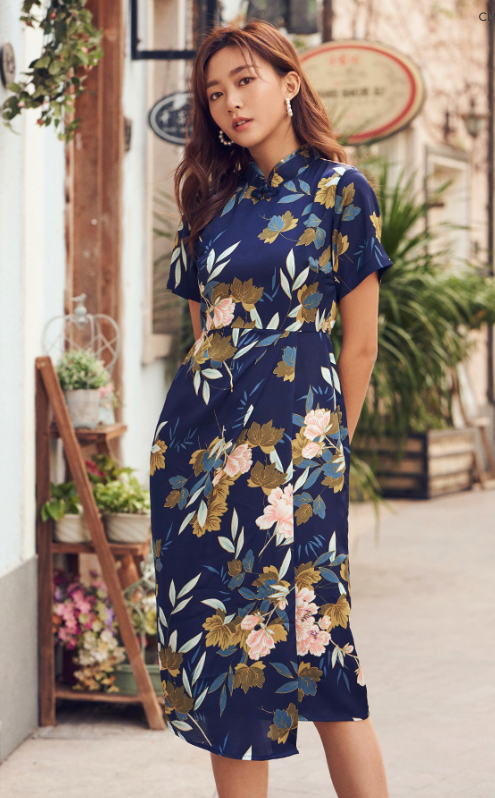 Big flower print floral dress
