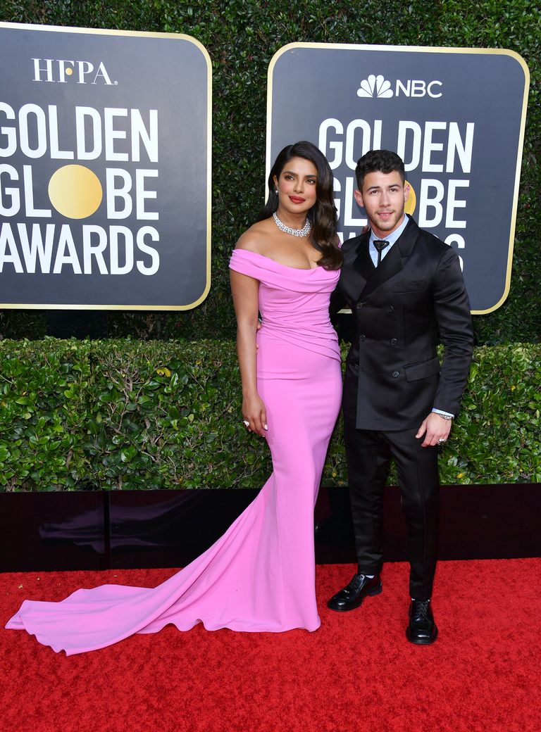 Priyanka Chopra and Nick Jonas in Cristina Ottaviano and Prada