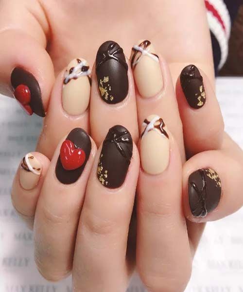 chocolate-inspired nail art
