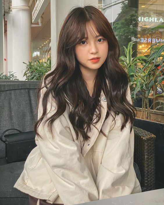 Asian woman with long hair