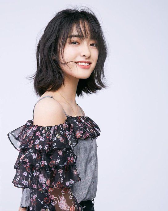 Shen Yue with short hair for magazine photoshoot