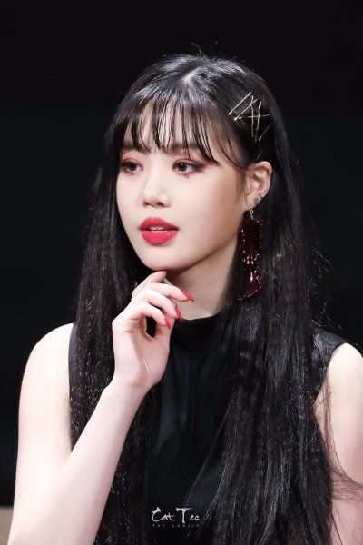 Soojin with silver hair clips