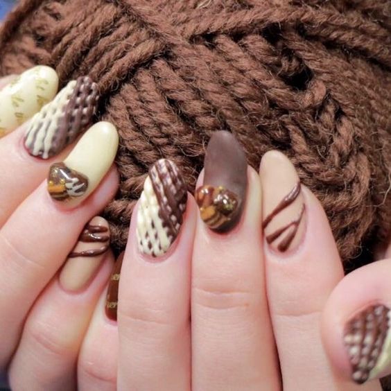 chocolate-inspired nail art