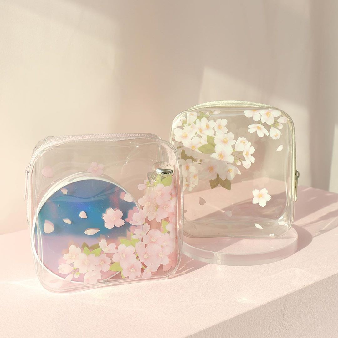 White transparent pouch