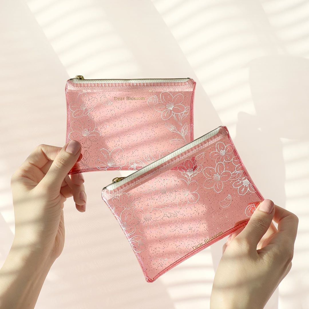 Pink transparent pouch