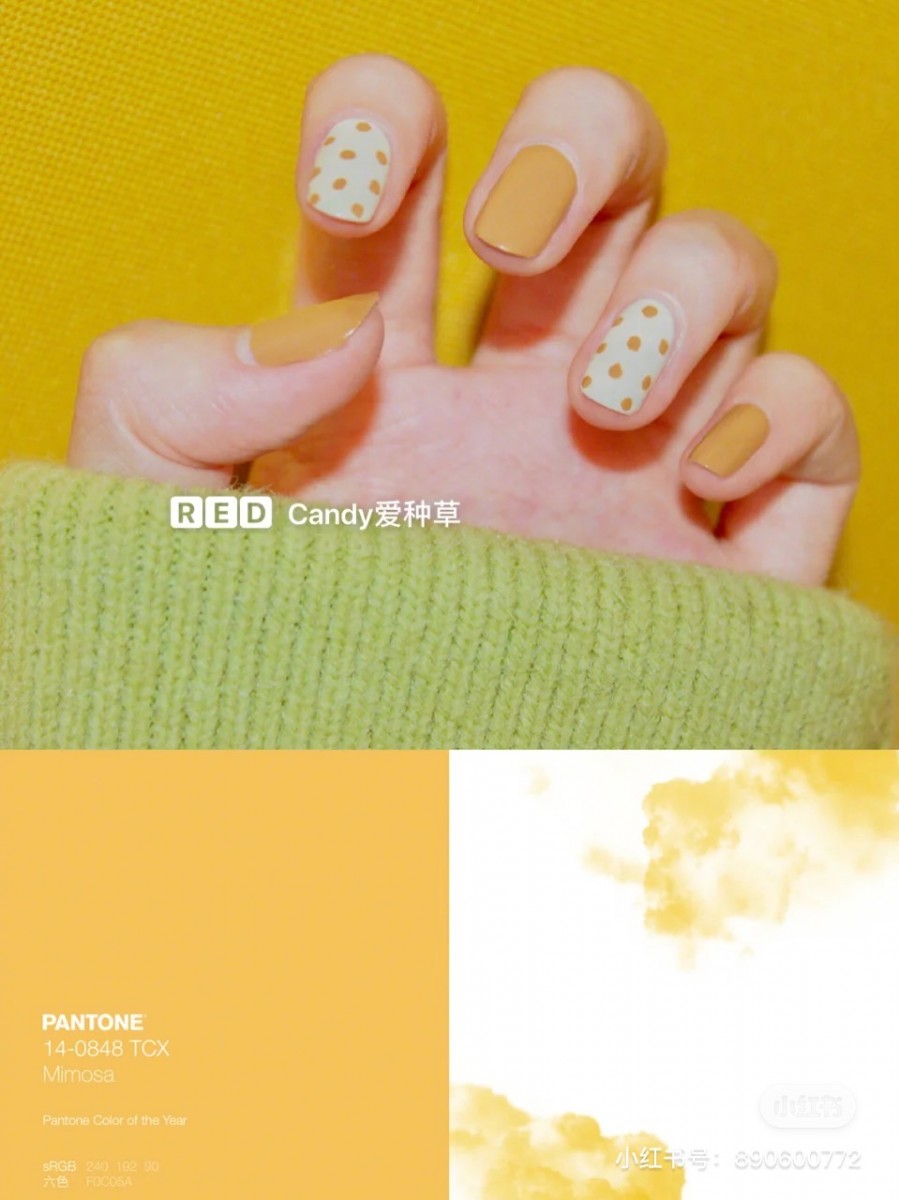 Pastel yellow and white nails for spring