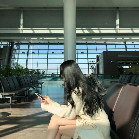 asian girl on her phone