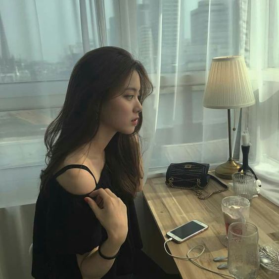 Girl in a cafe