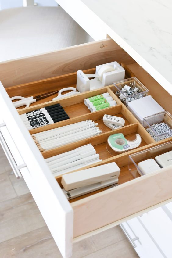 organised stationary drawer