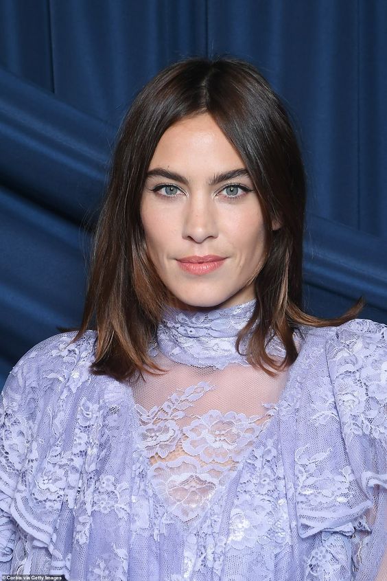 Alexa chung with straight shag haircut