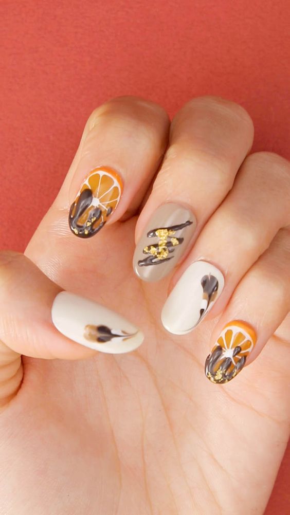 chocolate-inspired nail art